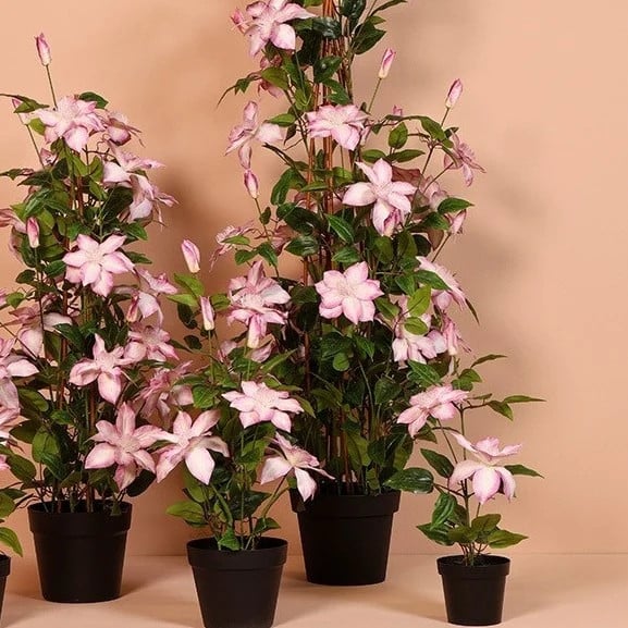 Countryfield Kunstplant Clematis XL roze, Hoogte: 94 cm