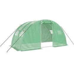 Helloshop26 - Gewächshauszelt für Pflanzen Blumen und Gemüse mit Stahlrahmen 8 m2 4 x 2 x 2 m grün 02_0044632