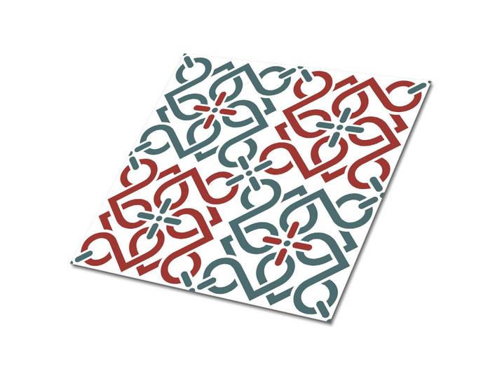 Tulup Selbstklebende Wandfliesen 9 Stück 30x30 cm - Arabisches Muster, Mehrfarbig, Quadratisch, 30x1.6x30 cm, Tapeten & Wandverkleidungen, Wandtattoos & Sticker