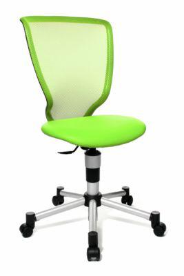 Topstar Kinderdrehstuhl Titan Junior, ohne Armlehnen, Muldensitz, Netzrücken, apfelgrün/alusilber