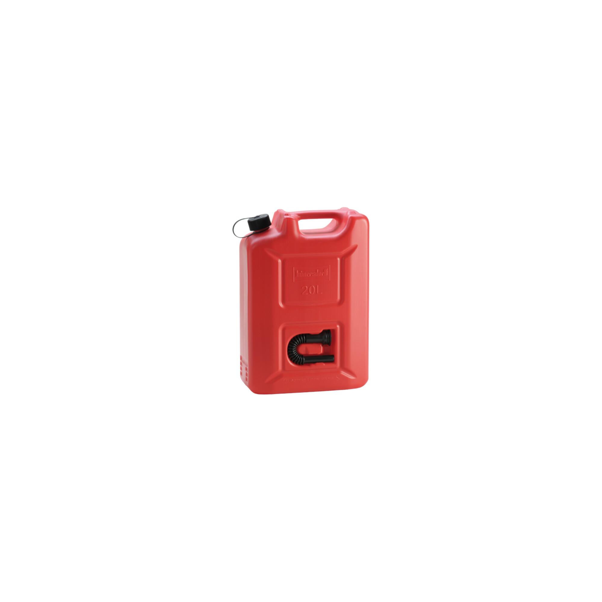 Hünersdorff Kraftstoff-Kanister PROFI (UN) 20 L rot,UN-Zulassung,HDPE,schwarzes Zubehör (802060)