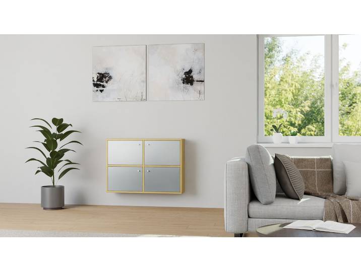 Hängevitrine aus Massivholz Eiche Natur geölt