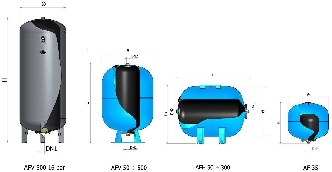 Zilmet Vaso Espansione Elbi Modello AFV 100 Membrana Autoclave Da 100 Litri Verticale