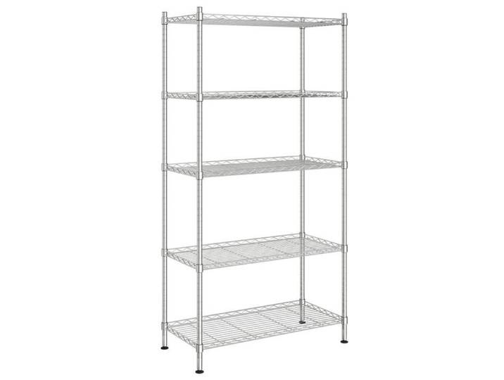VD Étagère de rangement 5 niveaux 90x35x180 cm Chrome 250 kg Stockage industriel @EU39990BONE