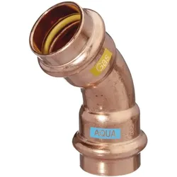 HS AQUAGAS V Bogen 42 x 42 mm 452304242 Kupfer, 45Grad, IG/IG, Press Copper,  Fitting für Gas und Wasser