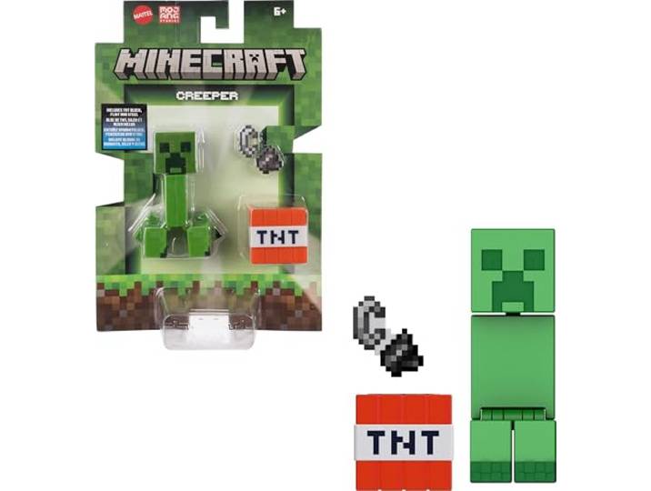 Mattel Minecraft actiefiguren & accessoirecollectie, 8,3 cm schaal met pixel-design (figuren kunnen variëren)