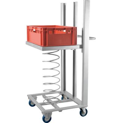 .statt-shop. Kistenlift Liftwagen Federlift Edelstahl Kistenwagen ergonomisch für 60x40cm Kisten Euronormwagen