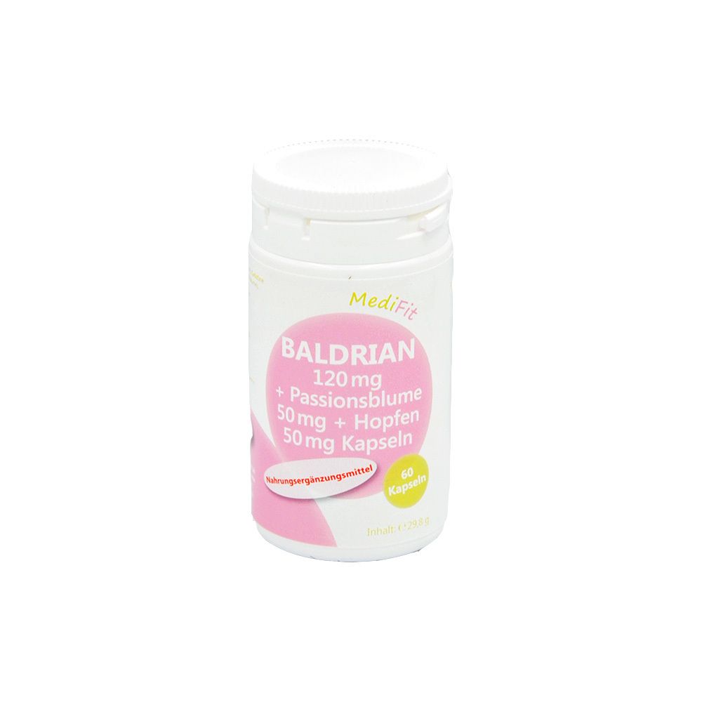 Baldrian 120 mg+Passionsblume 50 mg+Hopfen mg 60 St Kapseln