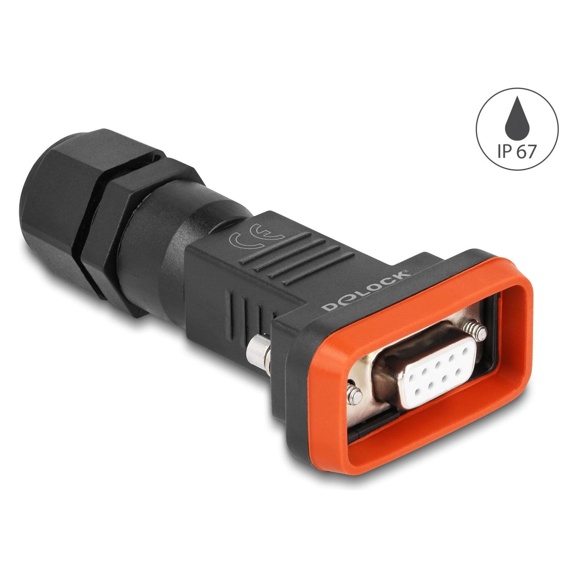 Delock Adapter D-Sub HD 9 Pin Buchse mit Gehäuse IP67 wasserfest (87803)