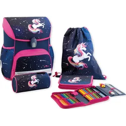 Schulranzen-Set EFAlino blau/pink Einhorn