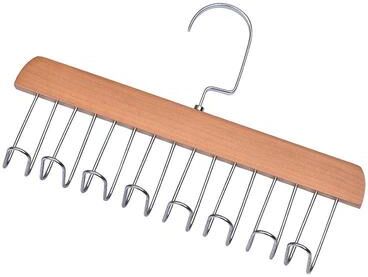 Snug & Styled Wooden Sling Hanger Tie Organizer & Scarf Storage Rack Space Saving Wardrobe Drying Hanger wood Color