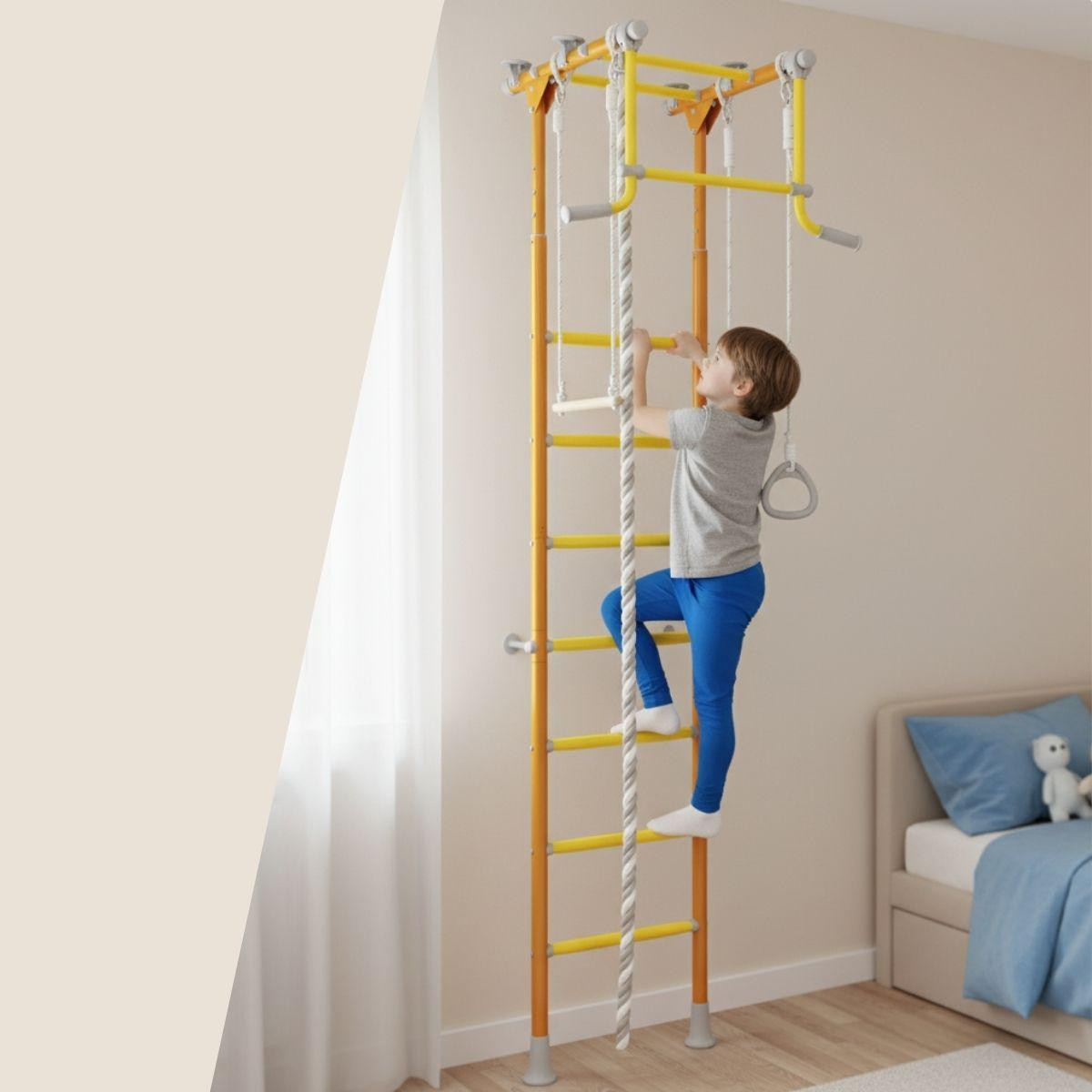 Wallbarz Klimrek voor kinderen Comet 2 met sproeiwand - Oranje