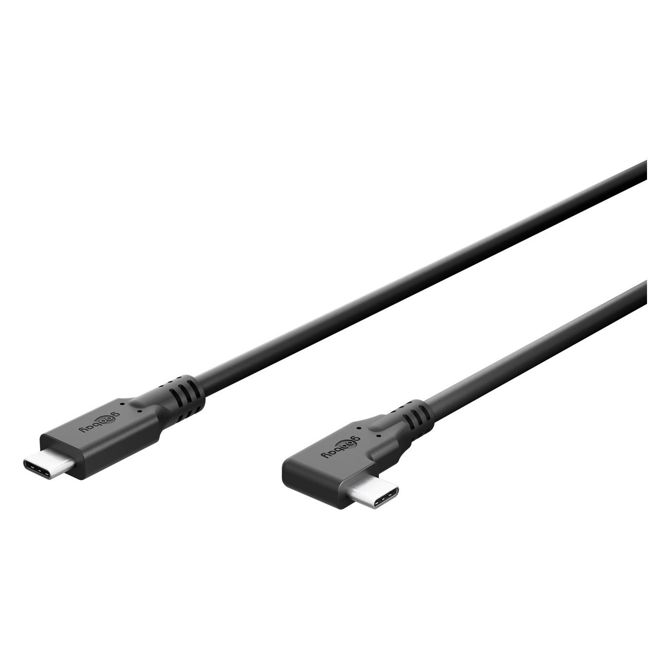 Goobay USB-C-Kabel 90°, USB4, 2 m, schwarz (2 m, USB 4, 100 W) (79431)