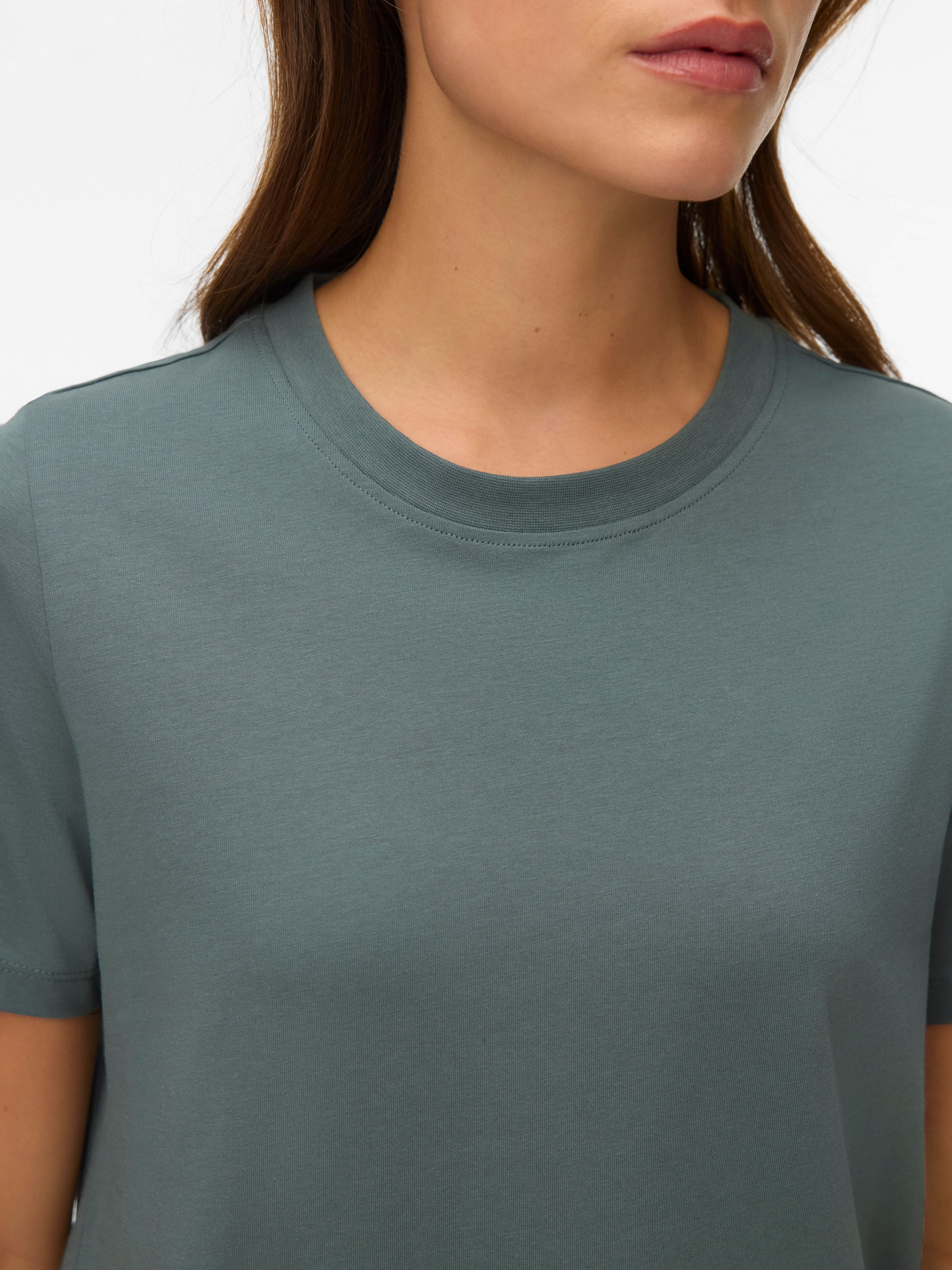 T-Shirt VERO MODA "VMPAULINA SS T-SHIRT 2-PACK JRS", Damen, Gr. XL, schwarz pack:balsam grün, Jersey, Obermaterial: 100% Baumwolle, unifarben, regular fit normal, Rundhals, Shirts T-Shirt, Baumwolle, regular fit schwarz pack:balsam grün XL