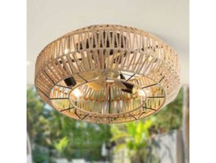 Ventilateur de plafond Silencieux style Bohème 6 Vitesses Télécommande-Mode Hiver-Été-Moteur CC 56cm-Éclaira VENTILATEUR DE PLAFOND