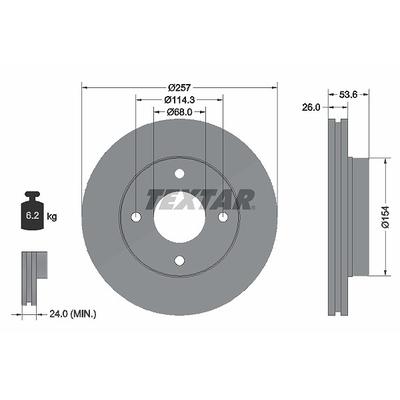 Textar Bremsscheibe [Hersteller-Nr. 92253103] für Nissan
