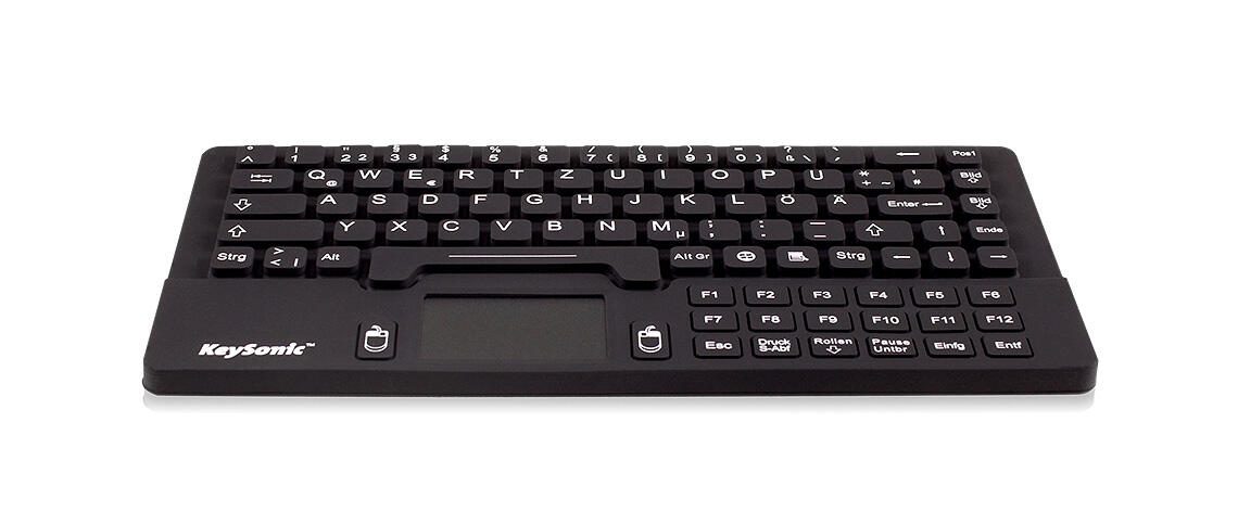 KeySonic KSK-5031IN Mini Tastatur mit Touchpad - QWERTZ DE - schwarz 28096