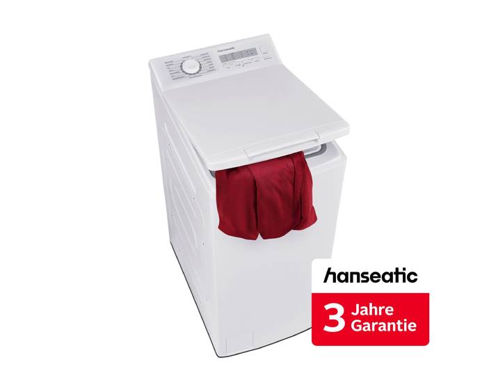 HANSEATIC Waschmaschine Toplader, Energieeffizienz: C, weiß, B:40cm H:88cm T:61cm, Waschmaschinen, inkl. 3 Jahre Herstellergarantie, Waschmaschine Toplader