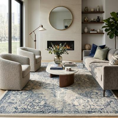 Magi Alurea Cholet Blue Medallion Area Rug