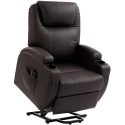RELAXSESSEL Kunstleder Metall Bräune