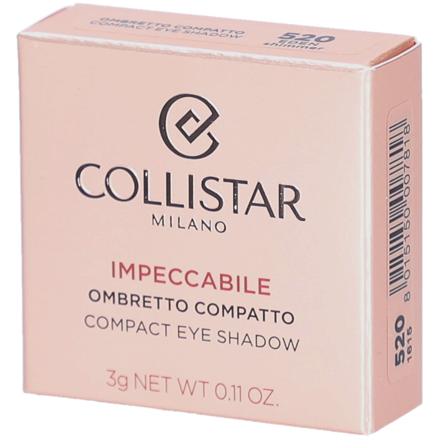 Collistar Impeccabile Compact Eyeshadow 520 Eden Shimmer 3g 3 g Make up