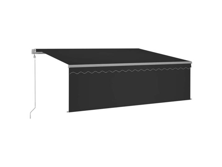 vidaXL Markise Automatisch Einziehbar Mit Volant 4/3 M Anthrazit, Metall, 400x300x300 cm, Sonnenschutz