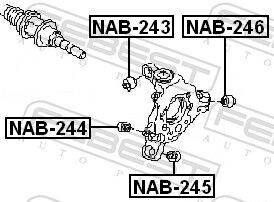 Febest Lagerung, Lenker Nab-246 Hinter Der Achse Für Nissan