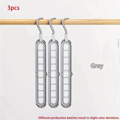 Smart Shopping Spot Space Saving Plastic Foldable Hangers Heavy Duty Clothes Organizer For Closet & Wardrobe grey
