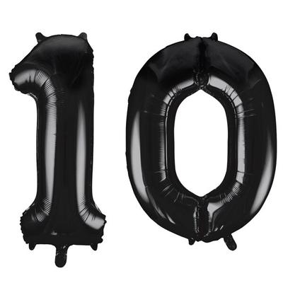 XL Folienballon schwarz Zahl 10