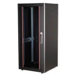 Roline 19-Zoll Netzwerkschrank Basic 26 HE (26 HE, 19 Zoll Rack), Serverschrank, Schwarz