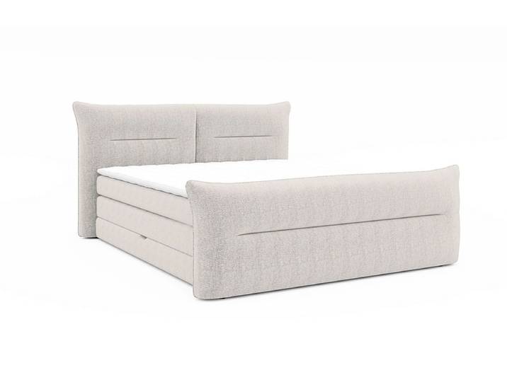Boxspringbett ELANI beige 140x200cm halbfest