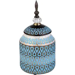 VASE aus Keramik, blau, 16x31cm