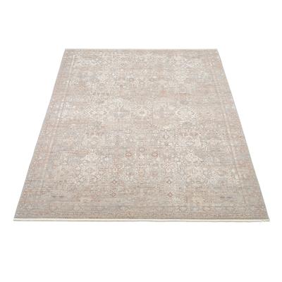 Teppich OCI DIE TEPPICHMARKE "FARBEN GRANDE", beige (natur), B:120cm H:7mm L:170cm, Polyester, Teppiche, Teppich, Klassisches Muster, eingefasst, in 3-D-Optik, mit Fransen