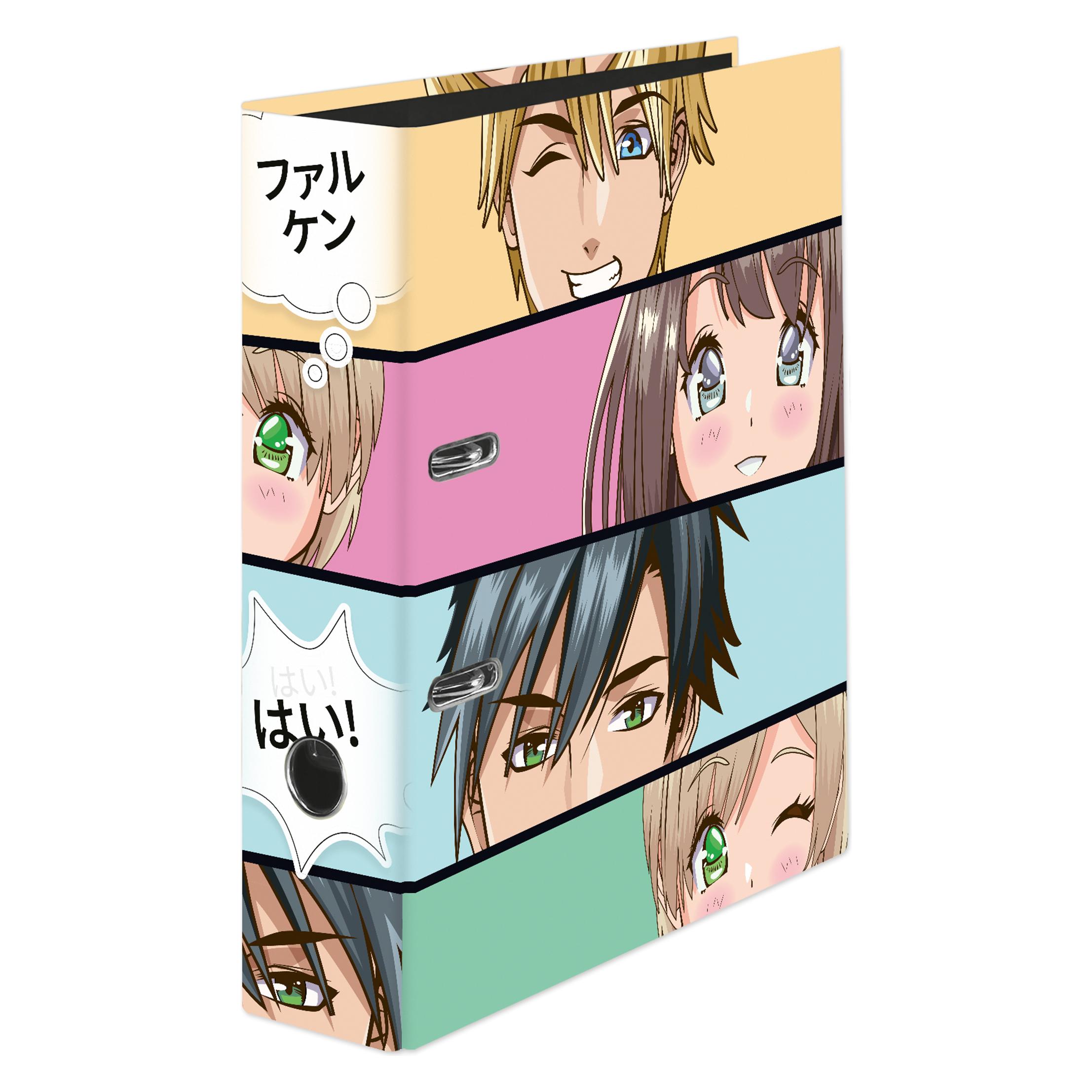 Falken Motivordner Manga Motiv Faces (A4, 80 mm, 1 Stk.) (21002192)