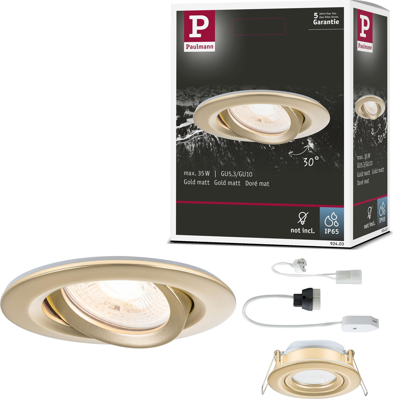 Paulmann Nova Plus Inbouwlamp LED Goud/Messing Dimbare IP65