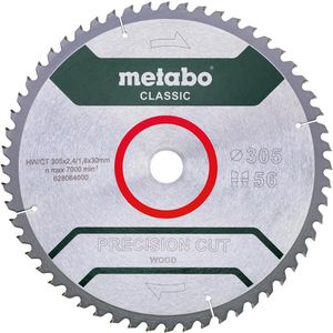 Metabo Kreissägeblatt Precision Cut, 628064000, 305 x 30mm, 56 Zähne, für Holz