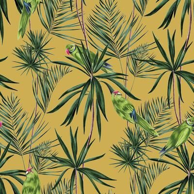 OhPopsi Pebbles Mustard Paradise Wallpaper
