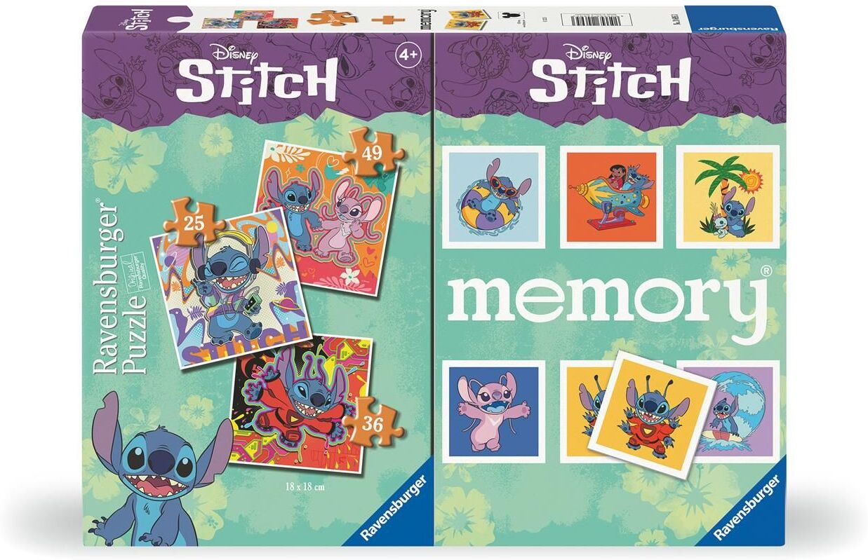 Ravensburger Memory + 3 Puzzle: Disney - Stitch (24695)