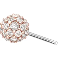 14 Karat Gold Aufsatz mit Titan Push Pin MULTI-MOISSANIT