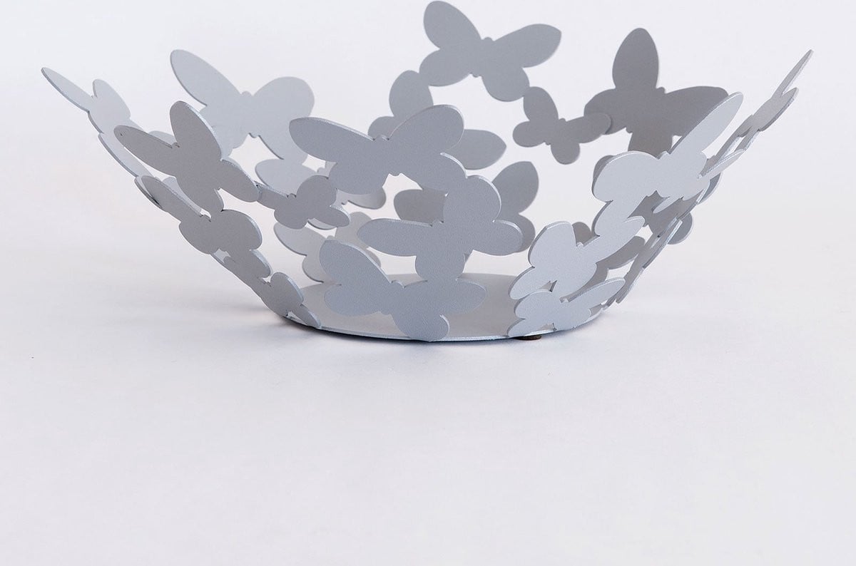 MadDeco Metalen Opbergschaal en Fruitschaal met Vlinder Design
