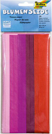 folia Blumenseide, Rottöne, 50 x 70 cm, 10 Bogen