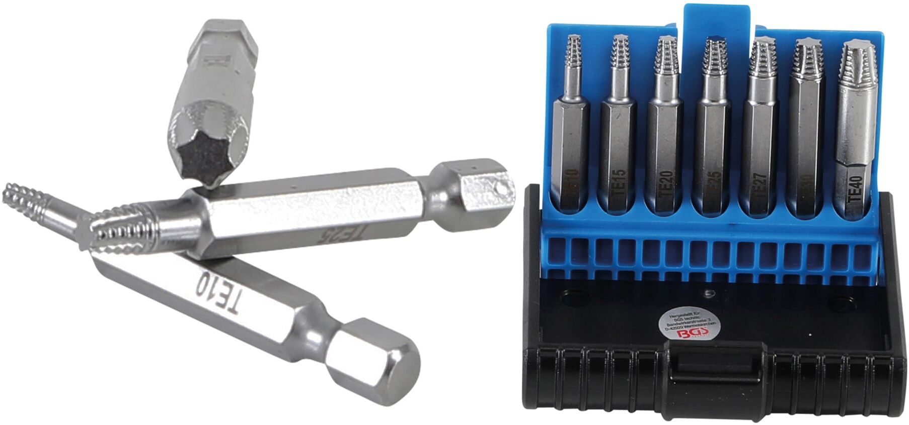 BGS Schraubenausdreher-Satz für defektes T-Profil (für TX) T10 - T40, 7-tlg. ; BGS technic (5284)