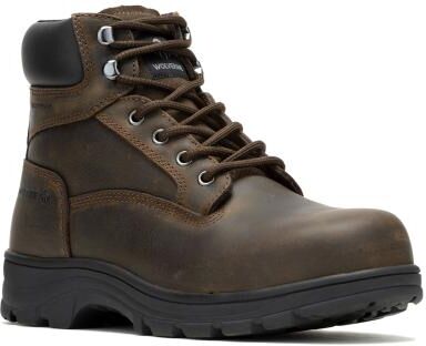 "Wolverine Carlsbad Waterproof 6"" Steel Toe Boot - Mens 8.5 Brown Boot Medium"