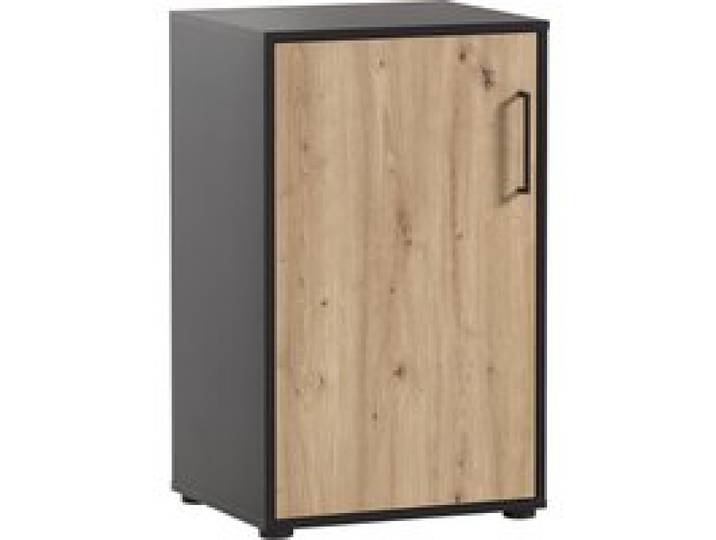 SCHILDMEYER Armoire de bureau, Aino (blanc, noir mat-artisan chêne)