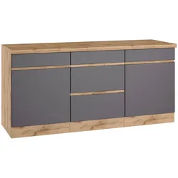 Küchenunterschrank Turin ca. 180x86 cm Grau/Wotaneiche