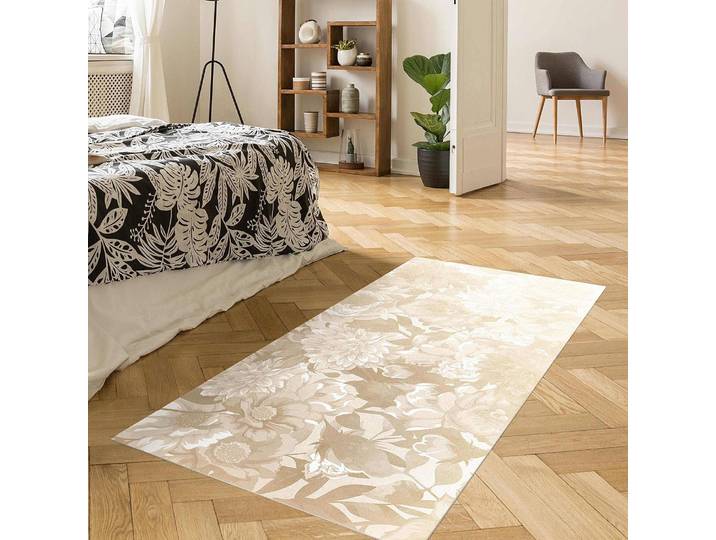 Tapis en vinyle Bourgeons vintage 100 x 200cm Beige