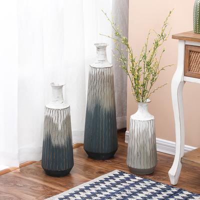 LuxenHome Multi-Color Ombre Metal Bottle Vases (Set of 3)