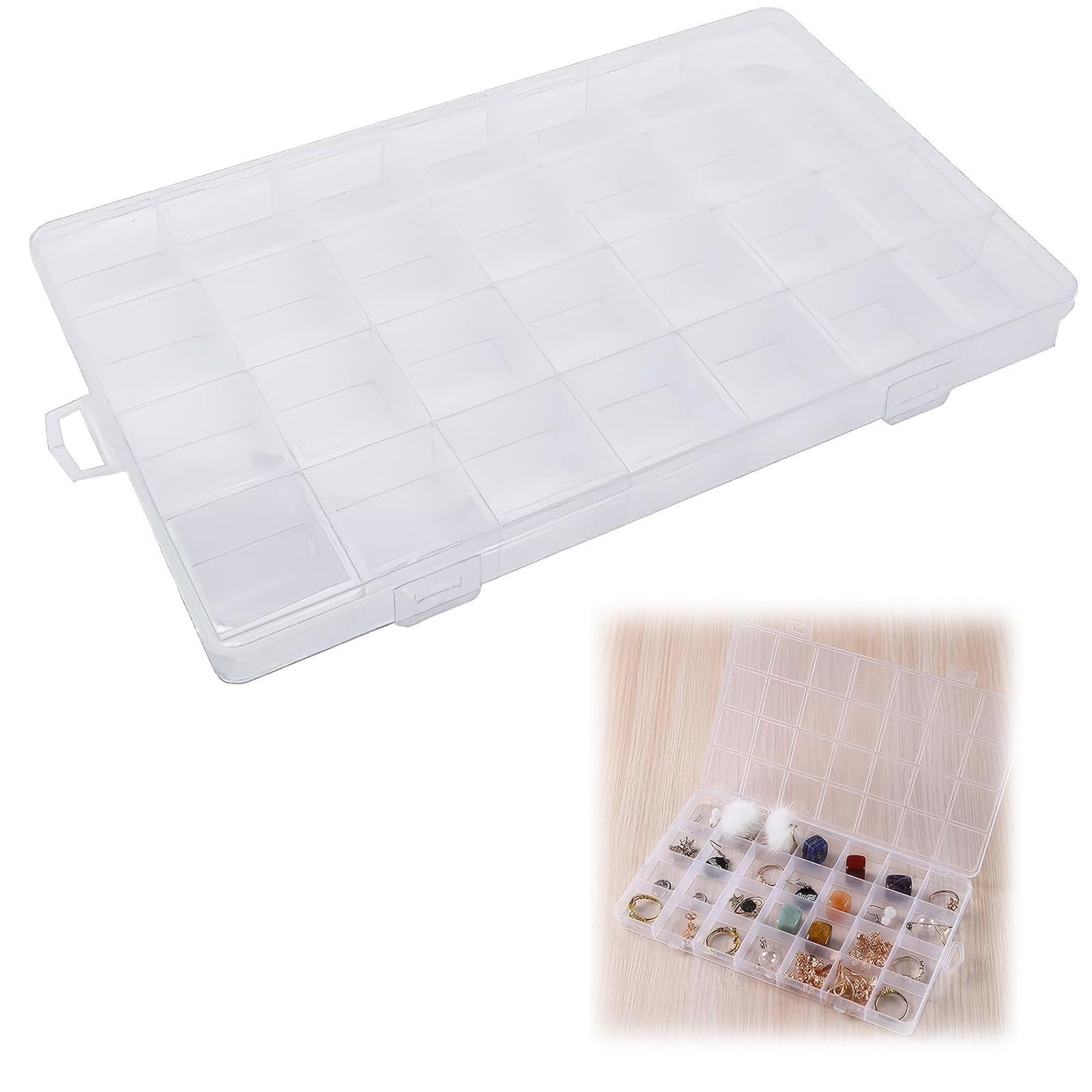 Dripio Sorteerbox met 28 vakken, transparant, stapelbaar, B/D/H: 22 x 13 x 2 cm
