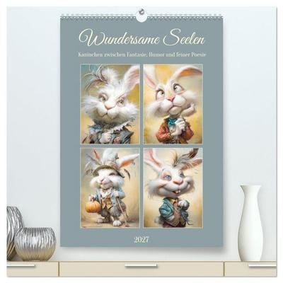 Wundersame Seelen. Kaninchen zwischen Fantasie, Humor und feiner Poesie (hochwertiger Premium Wandkalender 2027 DIN A2 hoch), Kunstdruck in Hochglanz