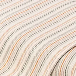 Baumwollstoff "Streifen" mit Etamin-Struktur, natur-color